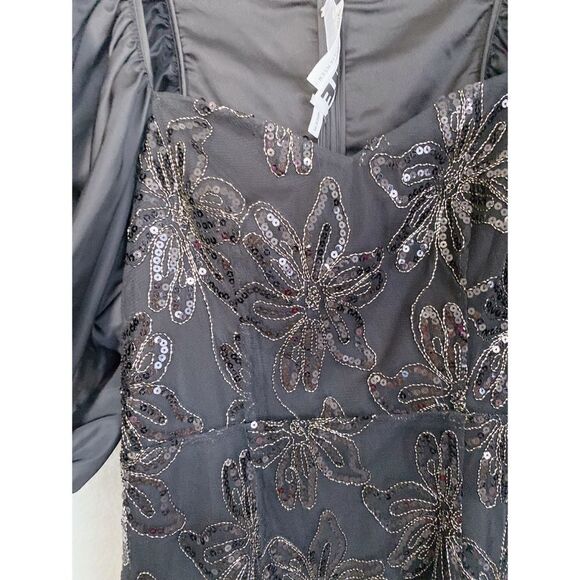 Rotate Sequin Embellished Puff Shoulder Mini Dress size Small - Picture 9 of 12